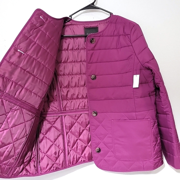 Talbots Quilted Collardless Jacket Size Large New - Picture 12 of 13